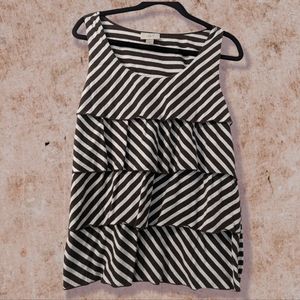 Ann Taylor left brown and white sleeveless multi-layered tank top